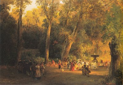 Villa Torlonia von Oswald Achenbach als Kunstdruck auf Leinwand