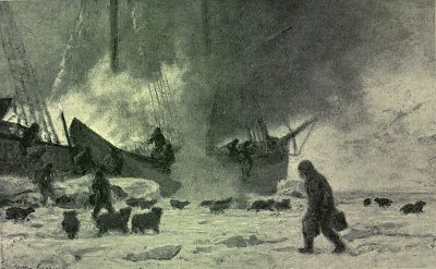 The Fram on fire von Otto Sinding als Kunstdruck auf Leinwand