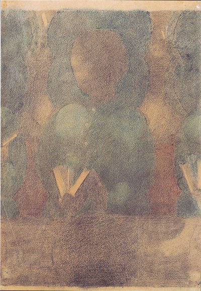 Vorbereitung von Otto Meyer Amden als Kunstdruck auf Leinwand