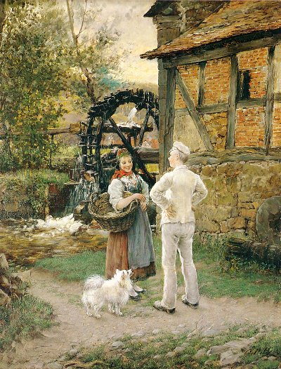 Bei der Cappeler Mühle von Otto Piltz als Kunstdruck auf Leinwand