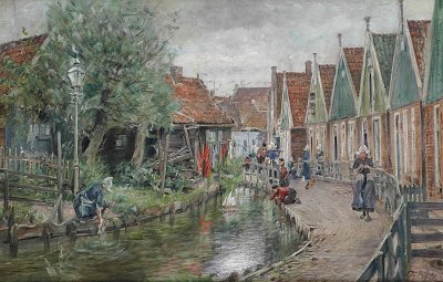 Canal In Holland von Otto Piltz als Kunstdruck auf Leinwand