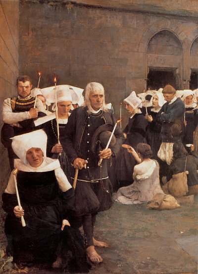 Le Pardon en Bretagne von Pascal Adolphe Dagnan Bouveret als Kunstdruck auf Leinwand