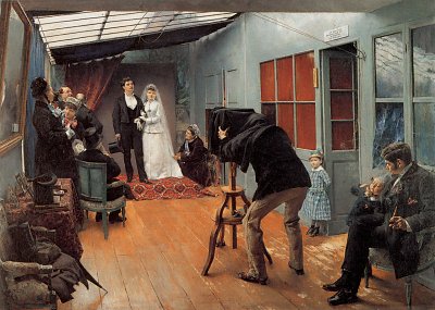 Une Noce chez le photographe von Pascal Adolphe Dagnan Bouveret als Kunstdruck auf Leinwand