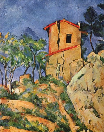 Das Haus mit geborstenen Waenden von Paul Cezanne als Kunstdruck auf Leinwand