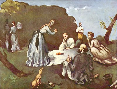 Fruehstueck im Freien von Paul Cezanne als Kunstdruck auf Leinwand