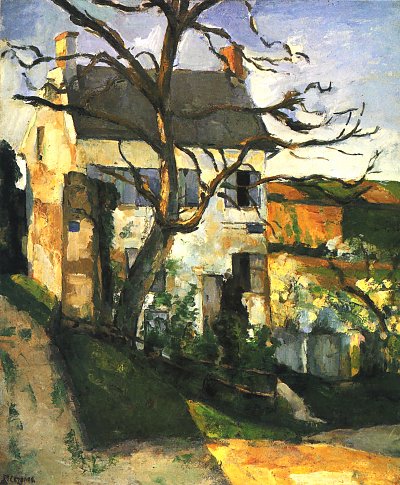 Haus und Baum von Paul Cezanne als Kunstdruck auf Leinwand