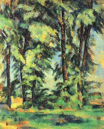 Hohe Baeume im Jas de Bouffan von Paul Cezanne als Kunstdruck auf Leinwand
