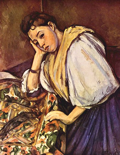 Junges italienisches Maedchen von Paul Cezanne als Kunstdruck auf Leinwand
