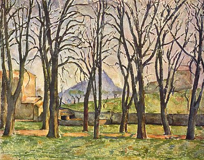 Kastanienbaeume im Jas de Bouffan von Paul Cezanne als Kunstdruck auf Leinwand
