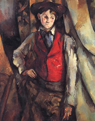 Knabe mit roter Weste 3 von Paul Cezanne als Kunstdruck auf Leinwand