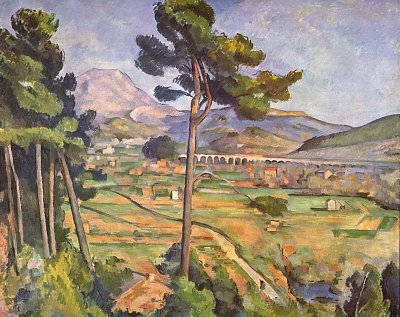 Landschaft mit Viadukt von Paul Cezanne als Kunstdruck auf Leinwand