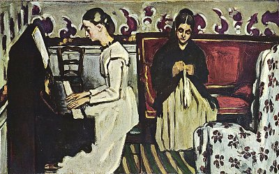 Maedchen am Klavier von Paul Cezanne als Kunstdruck auf Leinwand