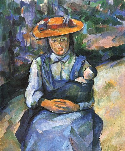 Maedchen mit Puppe von Paul Cezanne als Kunstdruck auf Leinwand