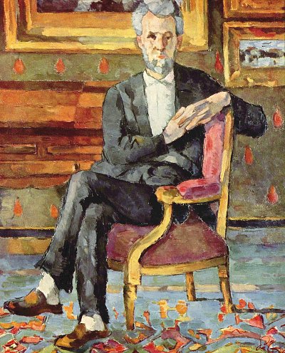 Portrait Victor Chocquet sitzend von Paul Cezanne als Kunstdruck auf Leinwand