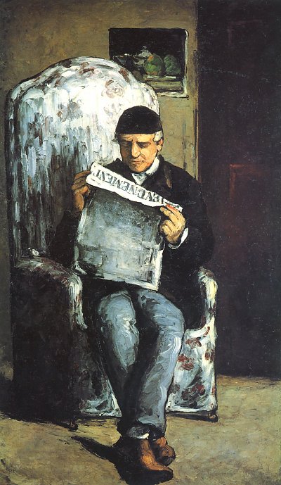 Portrait des Louis Auguste Cezanne von Paul Cezanne als Kunstdruck auf Leinwand