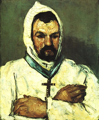 Portrait des Onkel Dominique als Moench von Paul Cezanne als Kunstdruck auf Leinwand