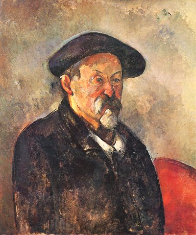 SelbstPortrait mit Barett von Paul Cezanne als Kunstdruck auf Leinwand