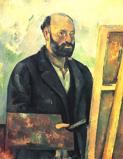 SelbstPortrait mit Palette von Paul Cezanne als Kunstdruck auf Leinwand