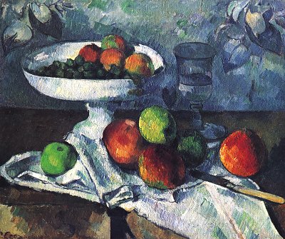 Stillleben mit Obstschale von Paul Cezanne als Kunstdruck auf Leinwand