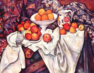 Stillleben mit aepfeln und Orangen von Paul Cezanne als Kunstdruck auf Leinwand
