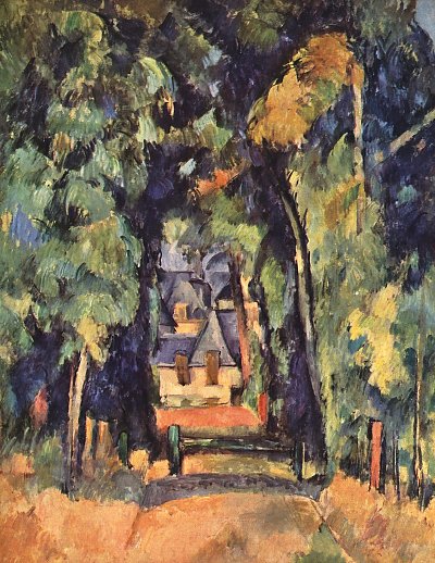 Strasse in Chantilly von Paul Cezanne als Kunstdruck auf Leinwand