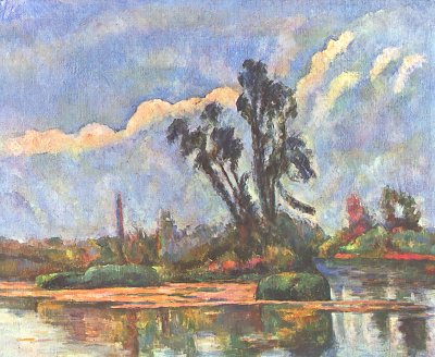 Ufer der Oise von Paul Cezanne als Kunstdruck auf Leinwand