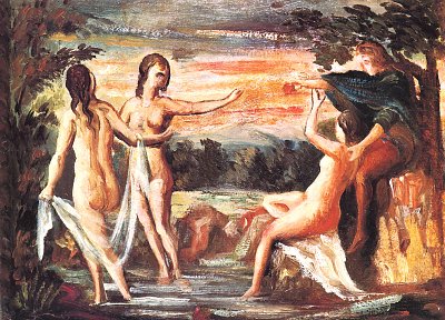 Urteil des Paris von Paul Cezanne als Kunstdruck auf Leinwand