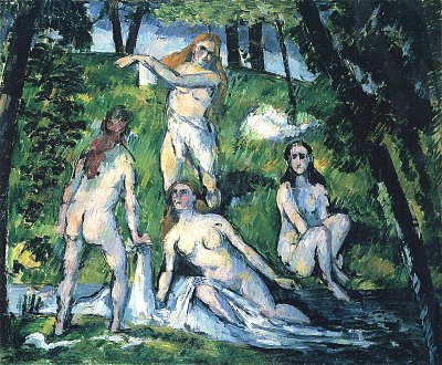 Vier Badende von Paul Cezanne als Kunstdruck auf Leinwand
