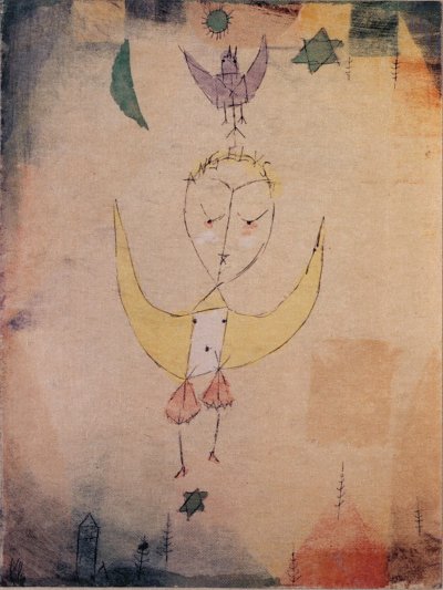 Angelus Descendens von Paul Klee als Kunstdruck auf Leinwand
