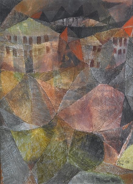 Kunstdruck Das Hotel von Paul Klee als Leinwandbild