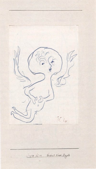 Debut eines Engels Schwerer Anfang eines Engels von Paul Klee als Kunstdruck auf Leinwand