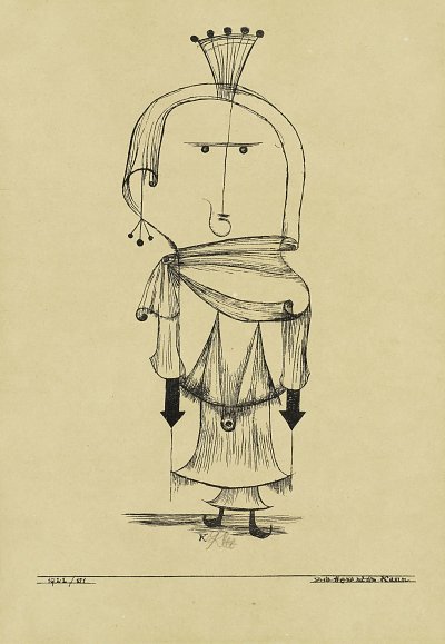 Die Hexe mit dem Kamm von Paul Klee als Kunstdruck auf Leinwand