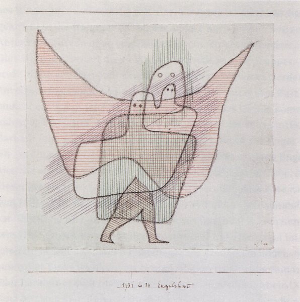 Kunstdruck Engelshut von Paul Klee als Leinwandbild