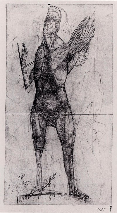 Held mit Fluegel von Paul Klee als Kunstdruck auf Leinwand