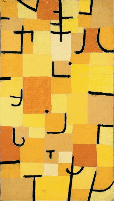 Signs In Yellow von Paul Klee als Kunstdruck auf Leinwand