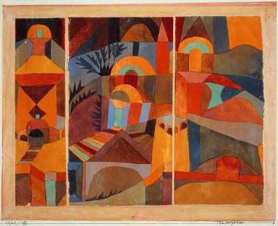 Tempelgaerten von Paul Klee als Kunstdruck auf Leinwand