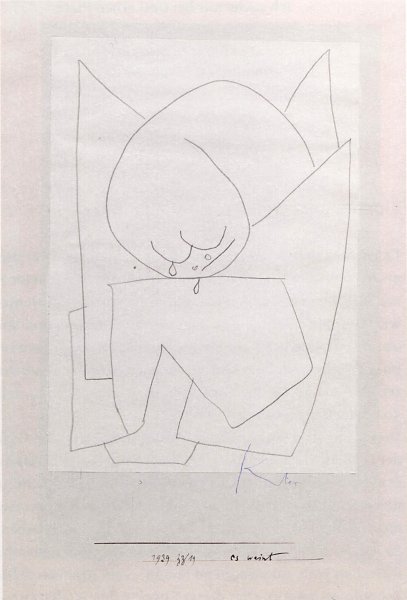 Kunstdruck es weint von Paul Klee als Leinwandbild