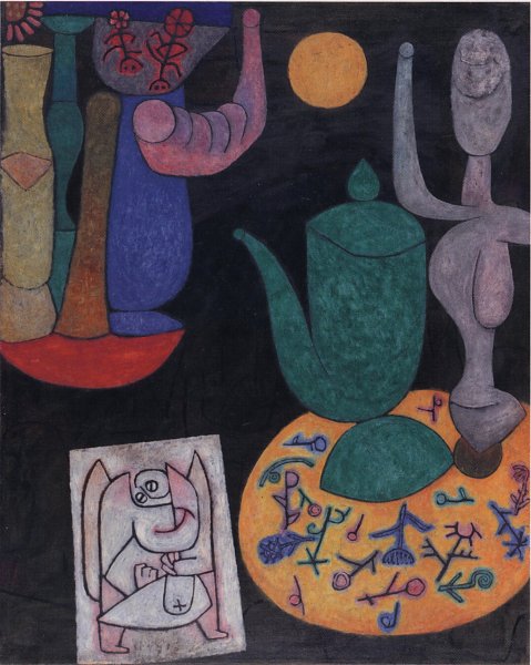 Kunstdruck ohne Titel letztes Stillleben von Paul Klee als Leinwandbild