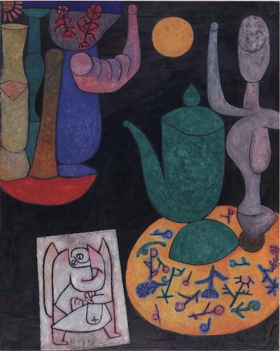 ohne Titel letztes Stillleben von Paul Klee als Kunstdruck auf Leinwand