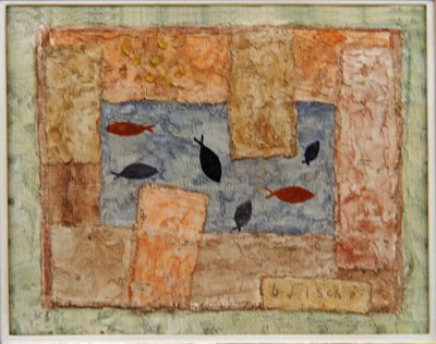sechs Fische Sprengel von Paul Klee als Kunstdruck auf Leinwand