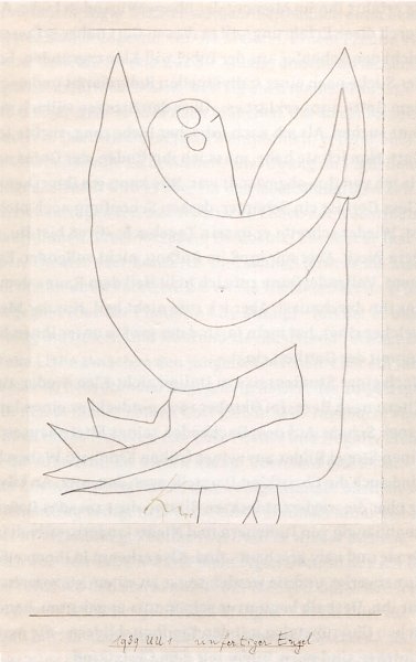 Kunstdruck unfertiger Engel von Paul Klee als Leinwandbild