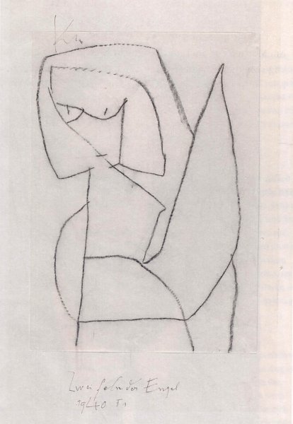 Kunstdruck zweifelnder Engel von Paul Klee als Leinwandbild