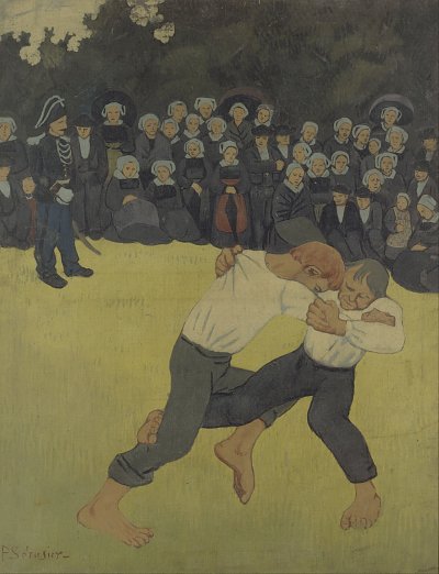 Breton Wrestling von Paul Serusier als Kunstdruck auf Leinwand