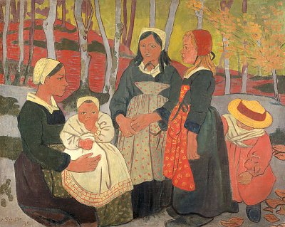 Bretons in the Forest of Huelgoat von Paul Serusier als Kunstdruck auf Leinwand
