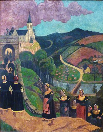 Le pardon de Notre Dame des Portes a Châteauneuf du Faou vers von Paul Serusier als Kunstdruck auf Leinwand