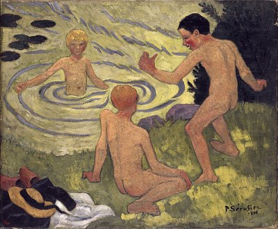 boys on a river bank von Paul Serusier als Kunstdruck auf Leinwand