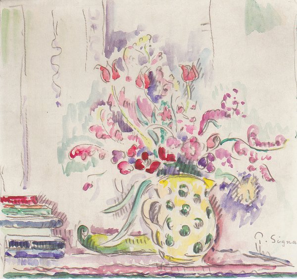 Kunstdruck Floral still life von Paul Signac als Leinwandbild