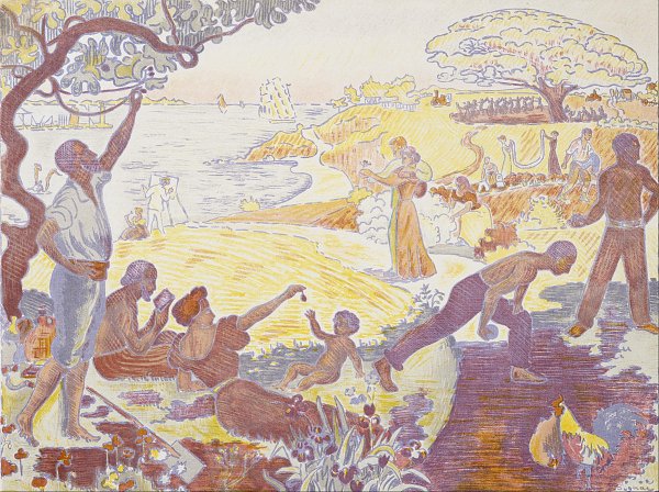 Kunstdruck In the Time of Harmony The Joy of Life Sunday by the Sea von Paul Signac als Leinwandbild
