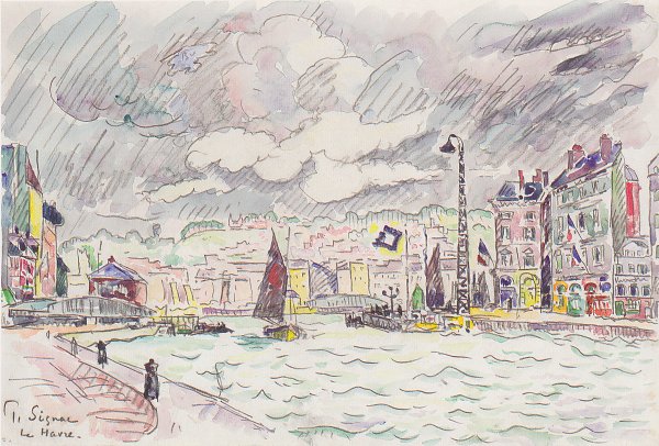 Kunstdruck Le Havre mit Regenwolken von Paul Signac als Leinwandbild
