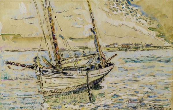 Kunstdruck Lomalo Segelschiff von Paul Signac als Leinwandbild